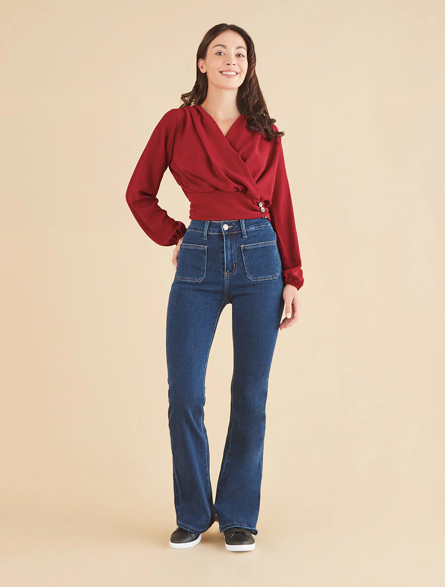 4-zakken flare jeans - blauw - Image 4