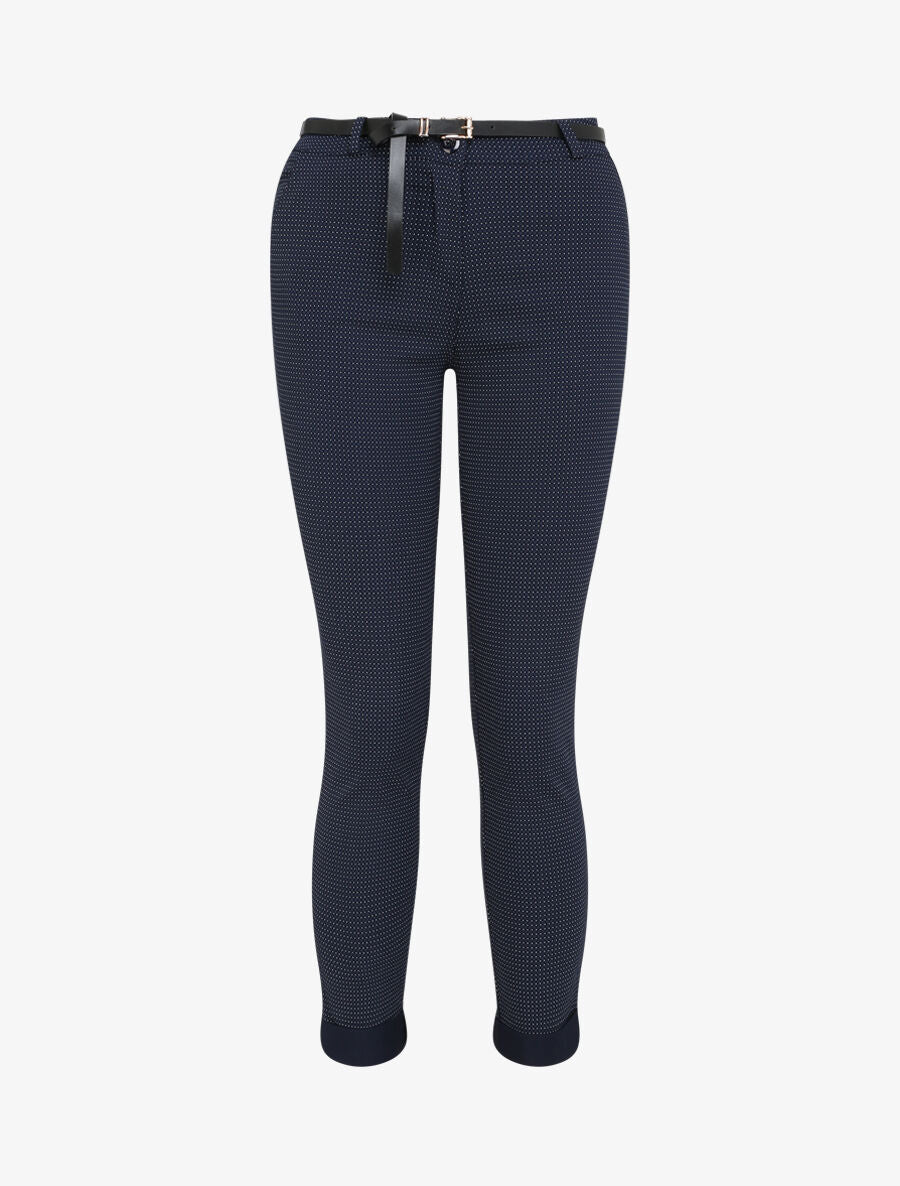 7/8 gedrukte klaver achterzijde broek - Donkerblauw