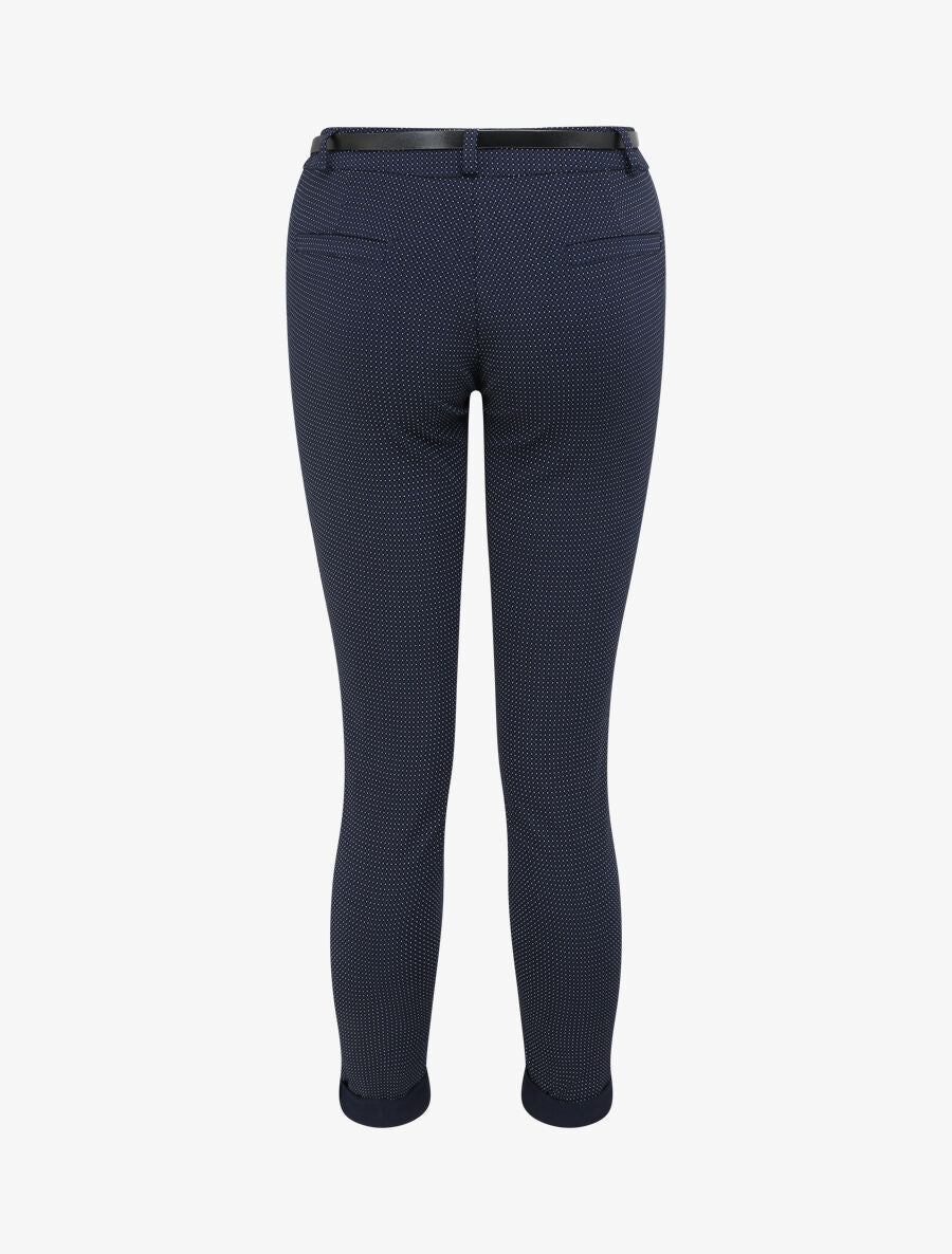 7/8 gedrukte klaver achterzijde broek - Donkerblauw - Image 2