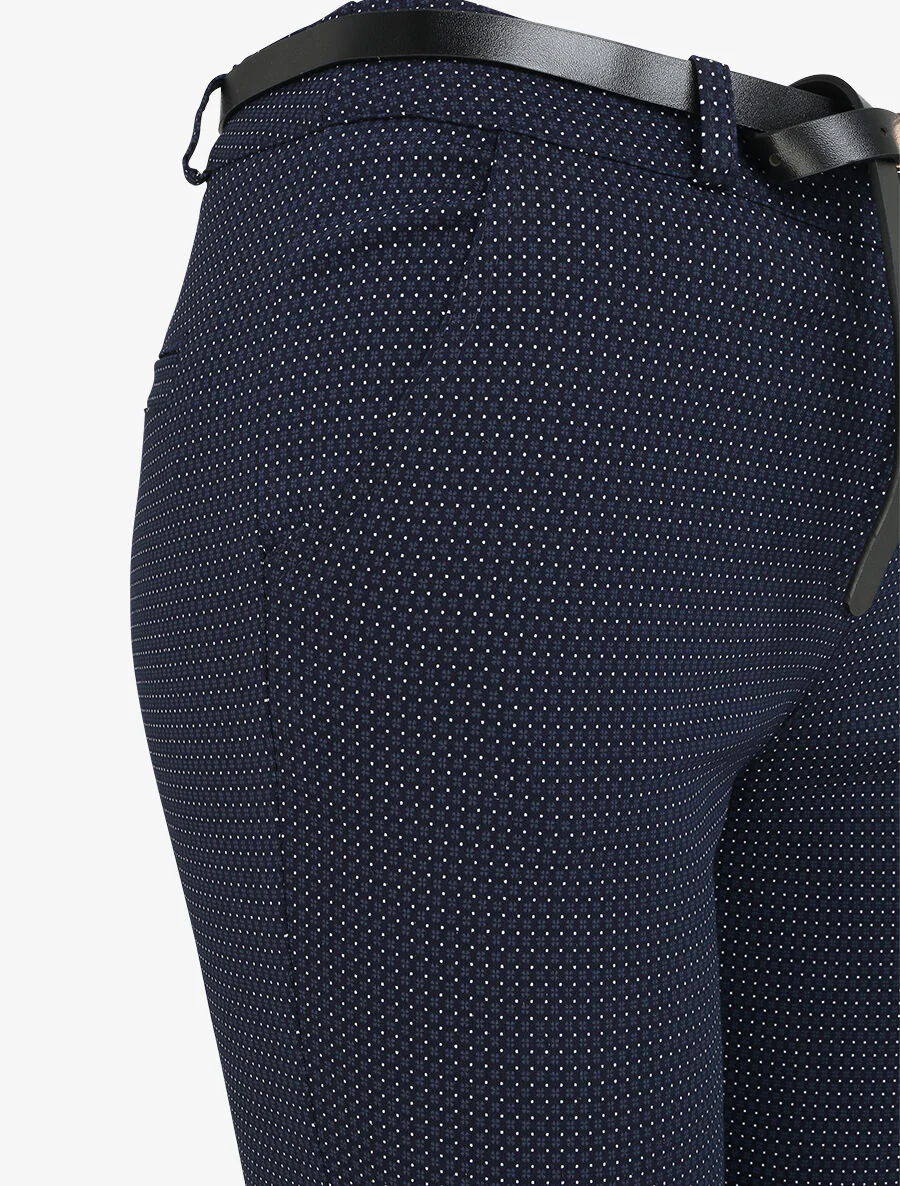 7/8 gedrukte klaver achterzijde broek - Donkerblauw - Image 3