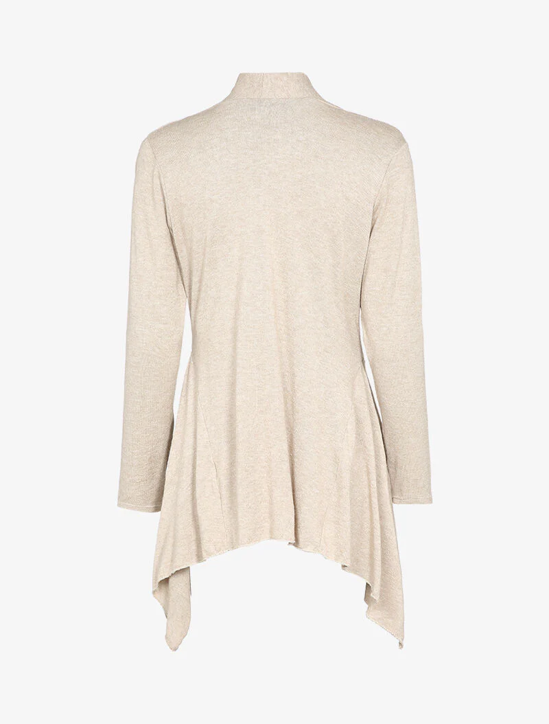 Asymmetrisch peplum gilet met haaksluiting - Beige - Image 2