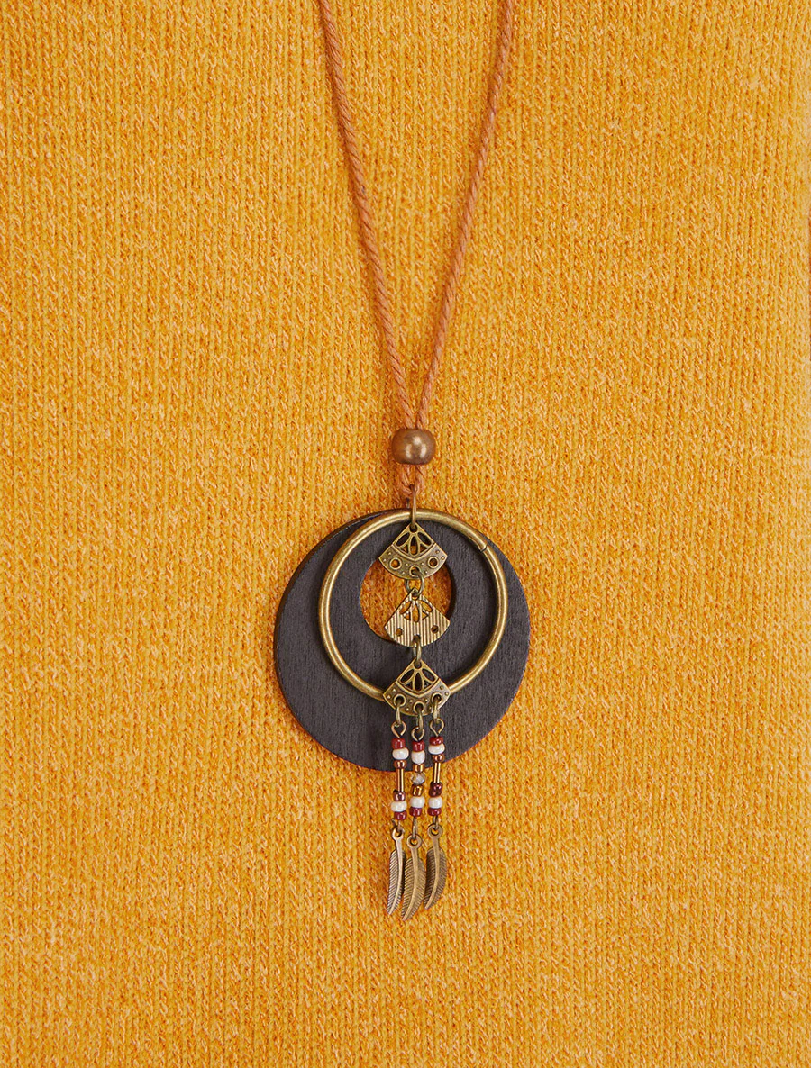 Asymmetrische dunne trui met oprolbare lange mouwen - Mosterdgeel - Image 3