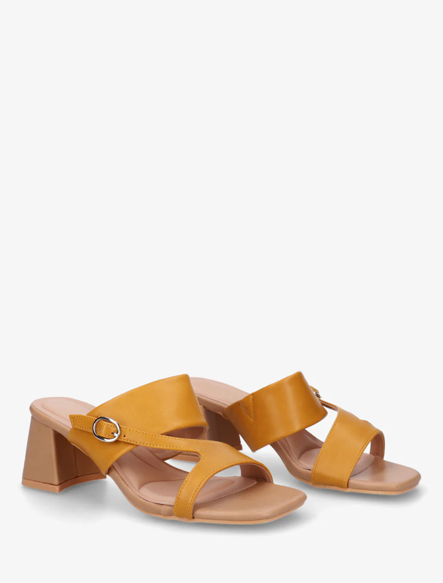 Asymmetrische enkelband sandalen - Beige - Image 4