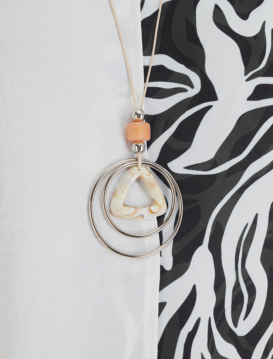 Asymmetrische mouwloze top met abstracte print - Zwart - Image 3