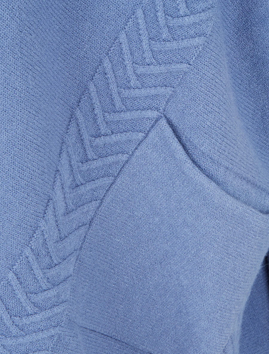 Asymmetrische poncho met coltrui - Blauw - Image 3