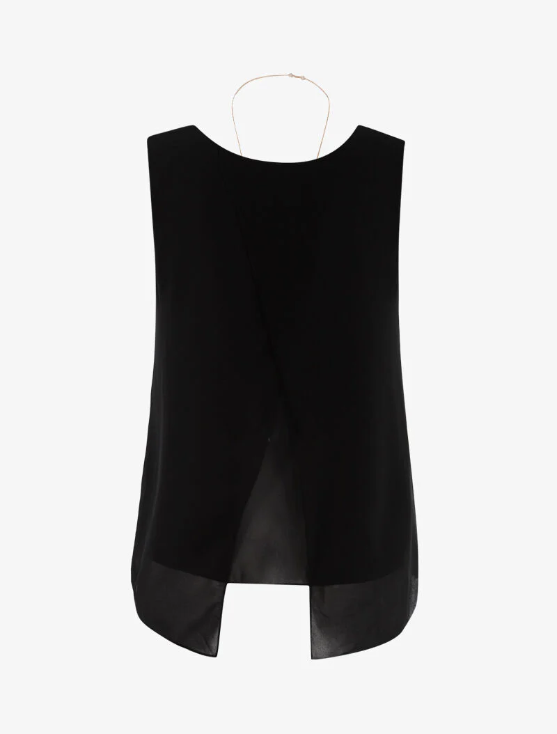 Asymmetrische top in voile - zwart - Image 2