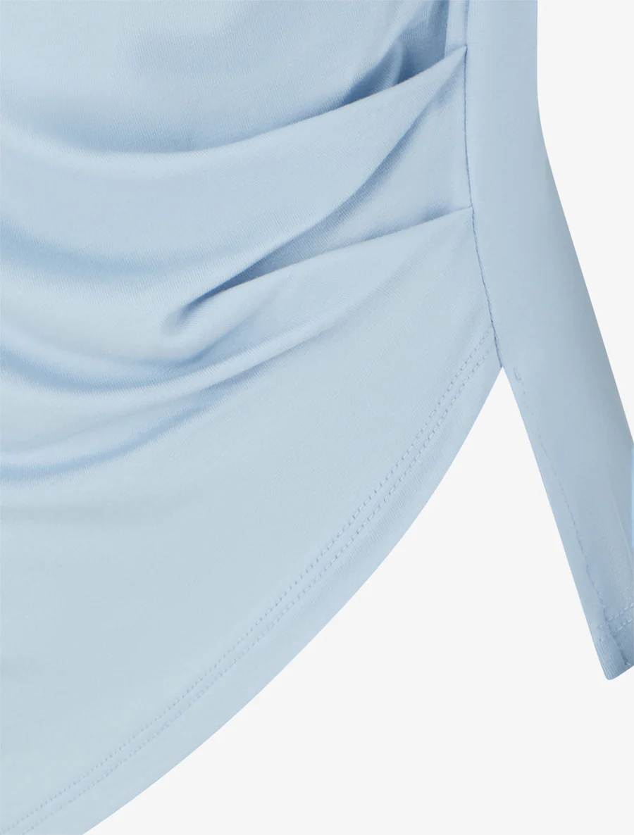 Asymmetrische top met ronde halslijn - Lichtblauw - Image 3