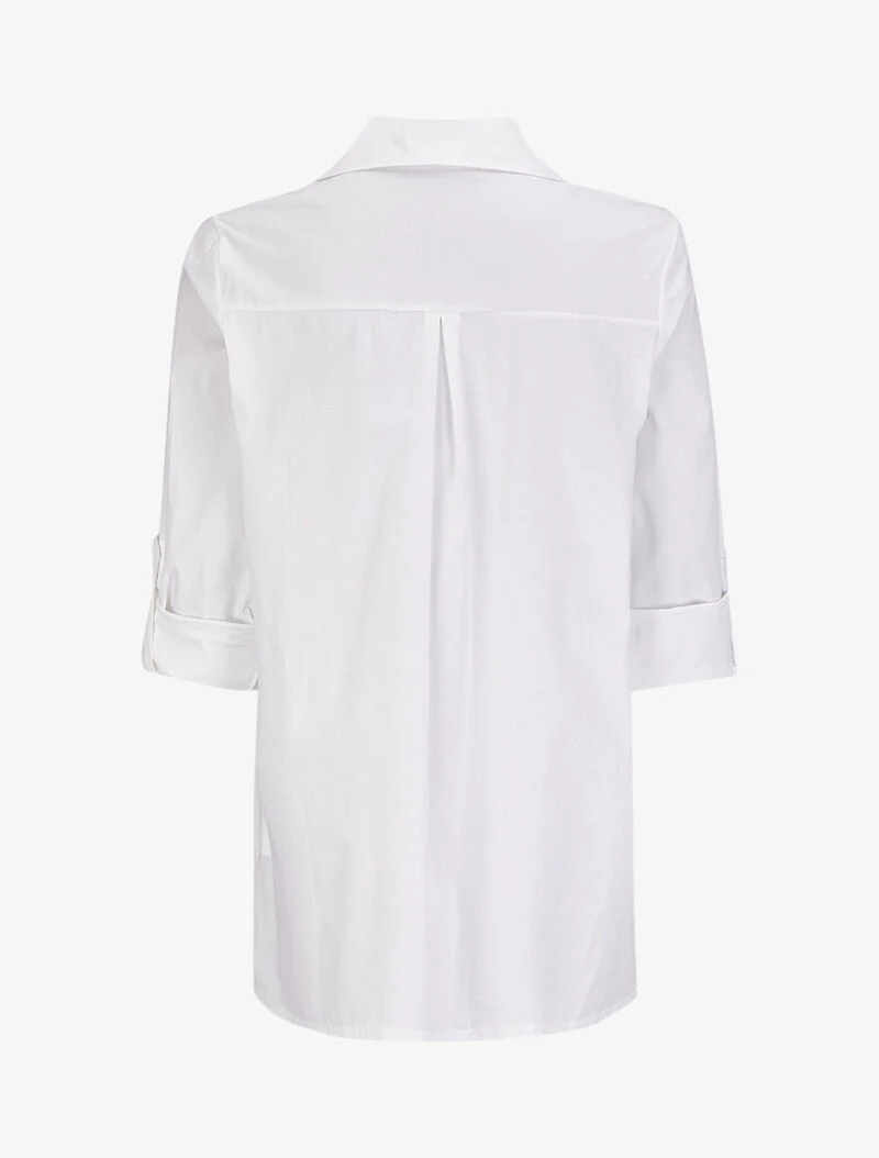 Asymmetrische tuniek met oprolbare mouwen - Wit - Image 2
