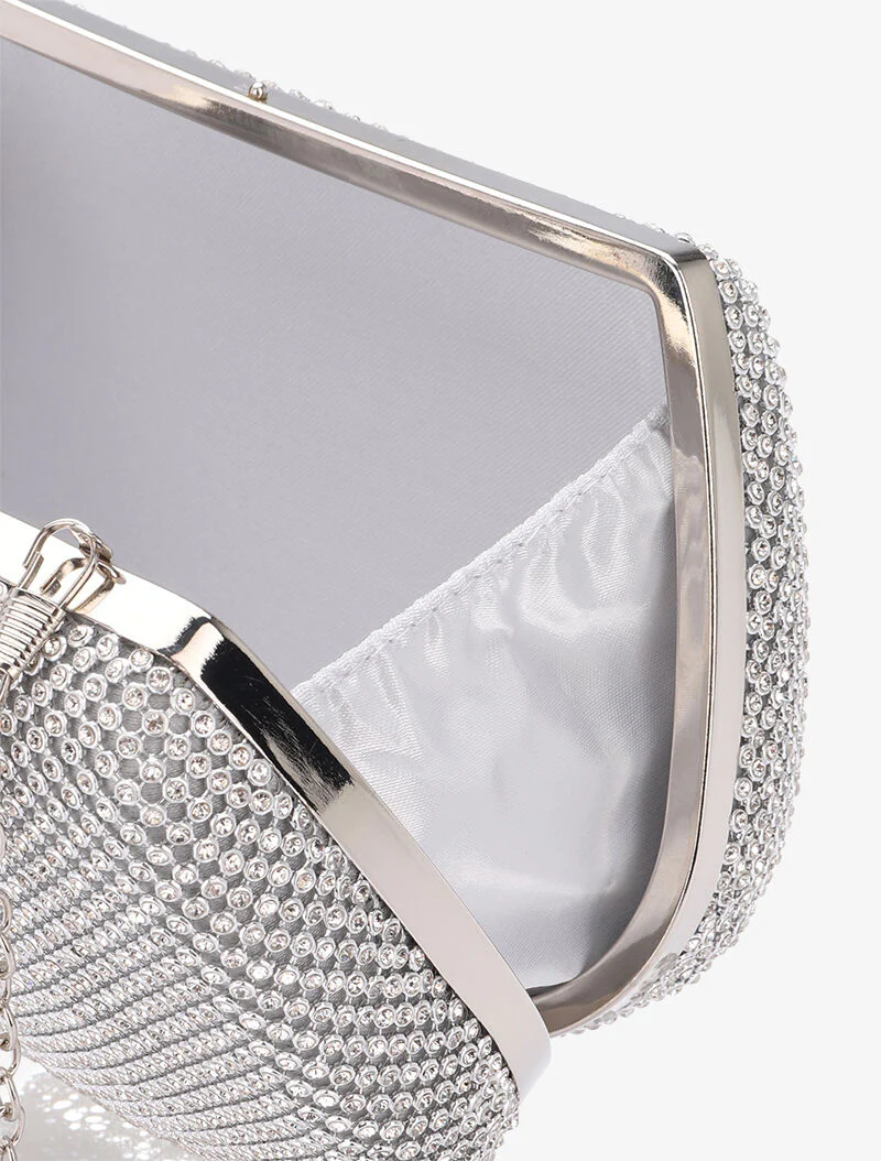 Avondclutch met ring sluiting - Zilver - Image 4
