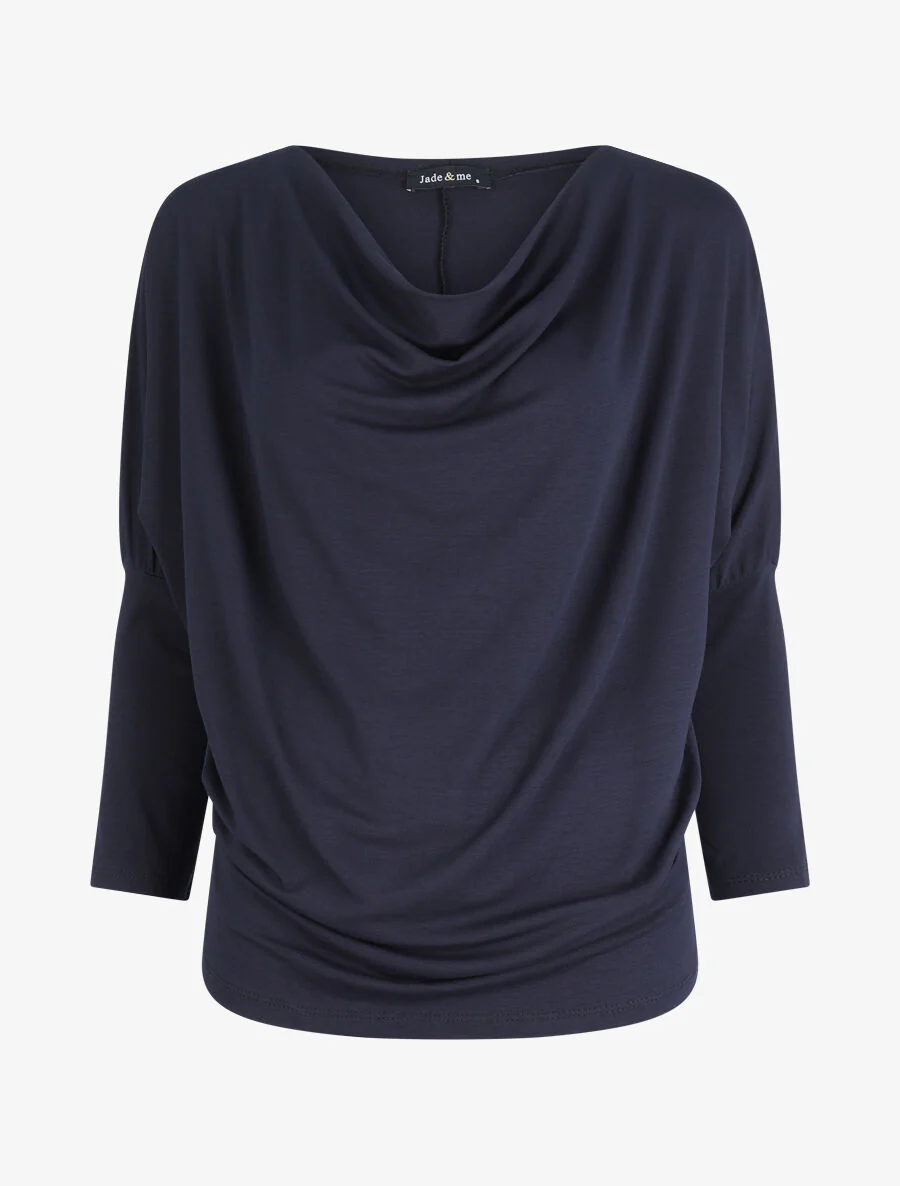 Ballontop met dolmanmouwen - Donkerblauw
