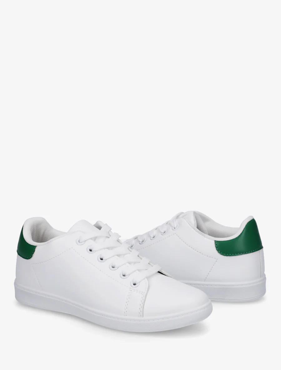Basic sneakers van imitatieleer - Groen - Image 4