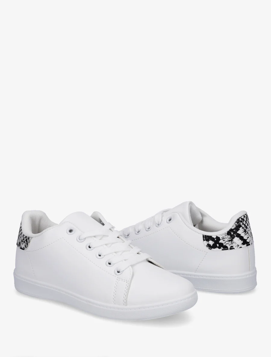 Basic sneakers van imitatieleer - Beige - Image 4