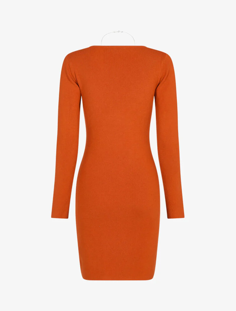 Basis trui jurk - oranje - Image 2