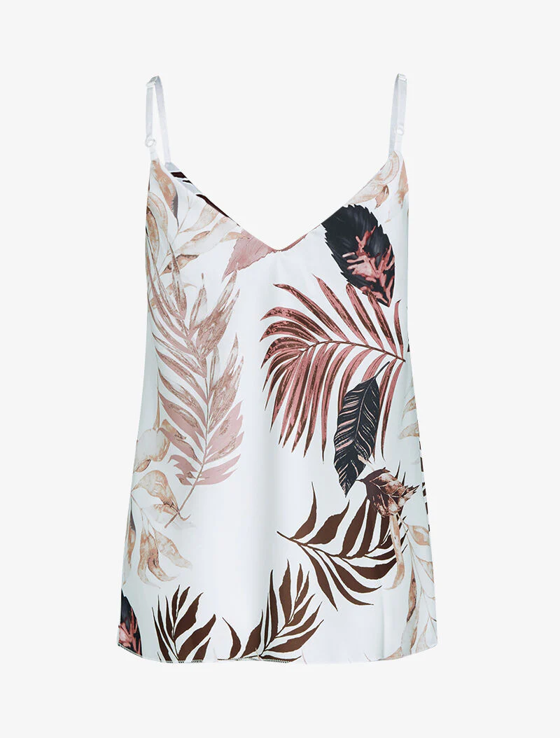 Satijnen tanktop met prints - roze - Image 2