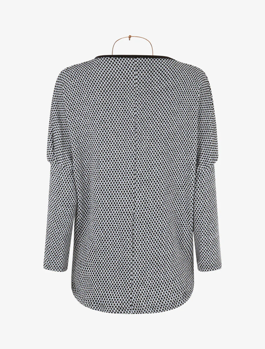 Bedrukte trui met cowl hals - zwart - Image 2