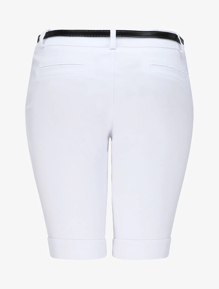 Bermuda stretch met omgekeerde - Wit - Image 2