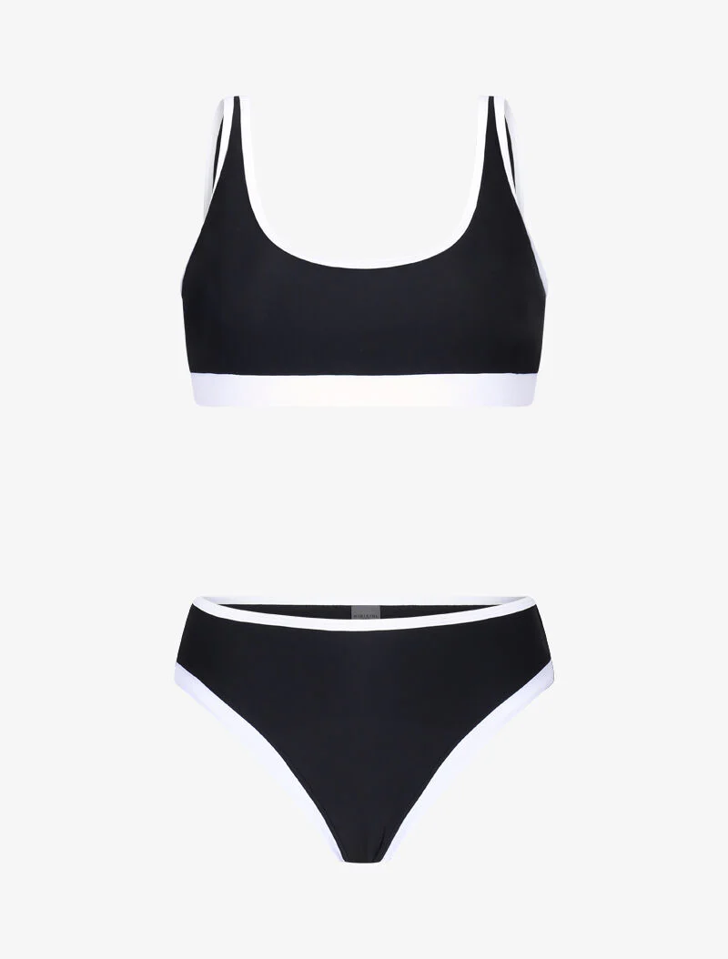Bikini bh met contrasterende randen - zwart