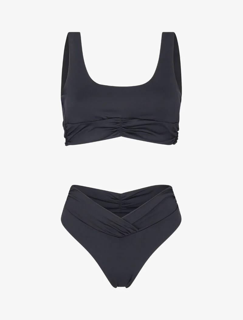 Bikini-bh met geplooid effect - zwart