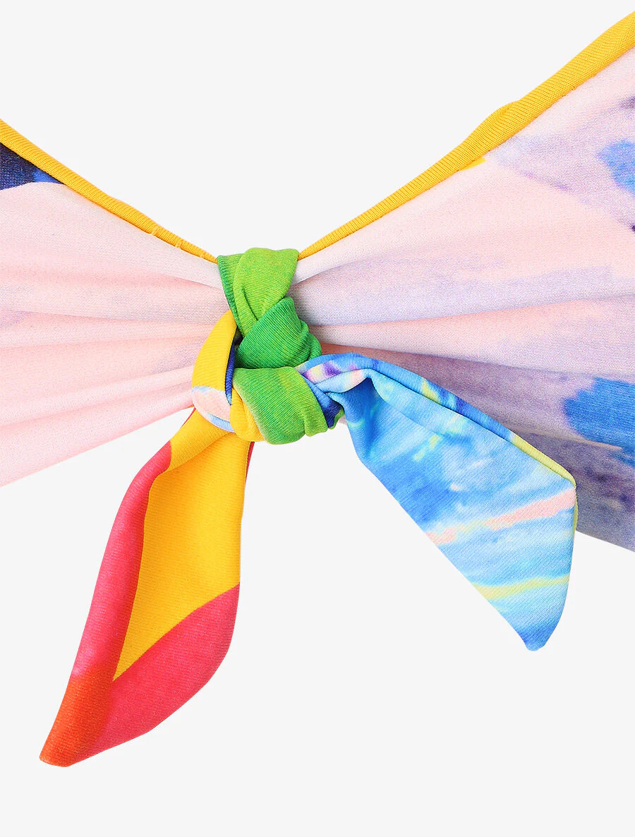 Hoog getailleerde bikini met fantasieprint - Geel - Image 3