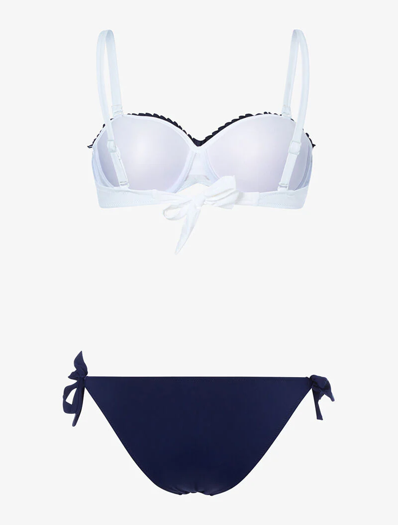 Bikini met driekleurige inzetstukken - wit - Image 2