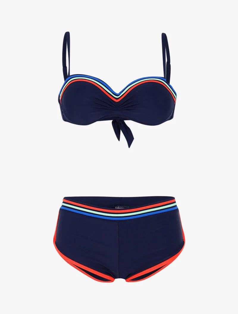 Gestreepte bikini - marine