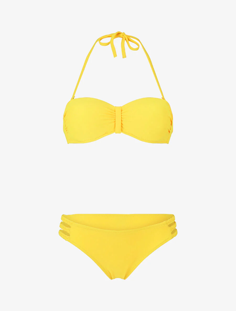 Gevlochten bandjes bikini - Geel - Image 2