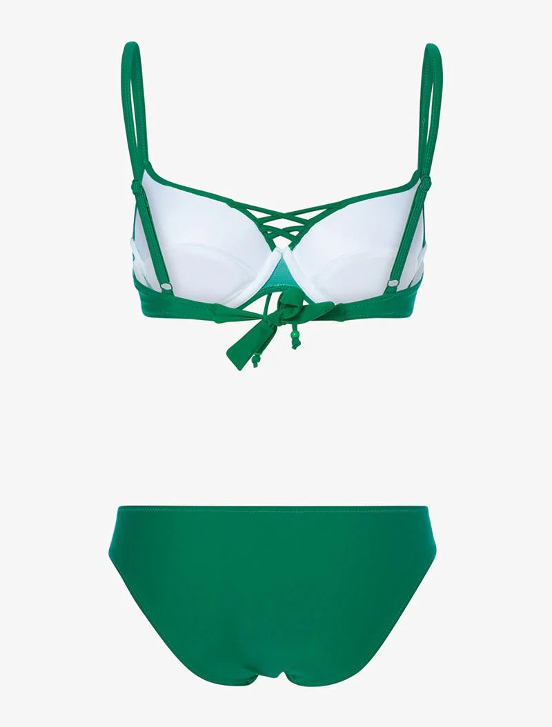Bikini met opengewerkte zijkanten - groen - Image 2