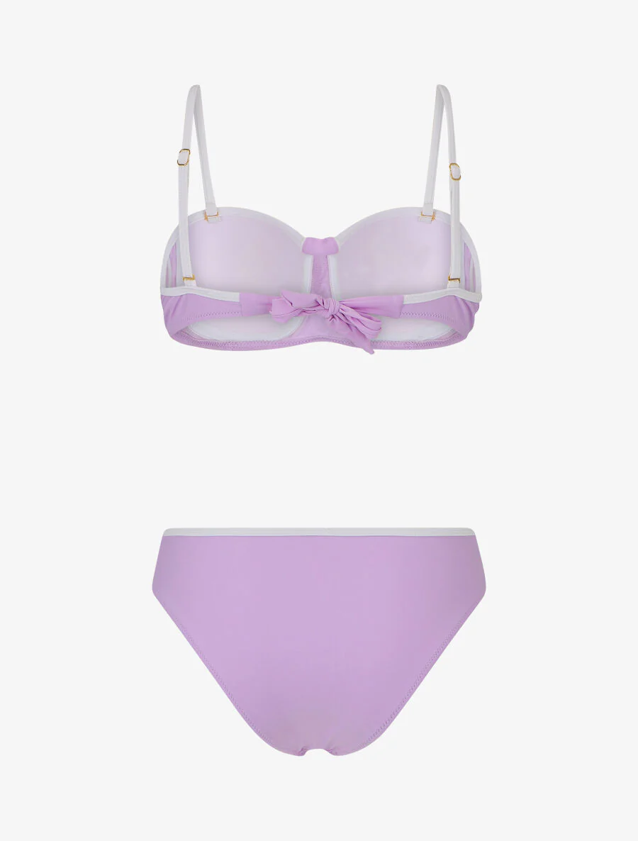 Bikini met strassdetail en scrunchie - Lila - Image 2