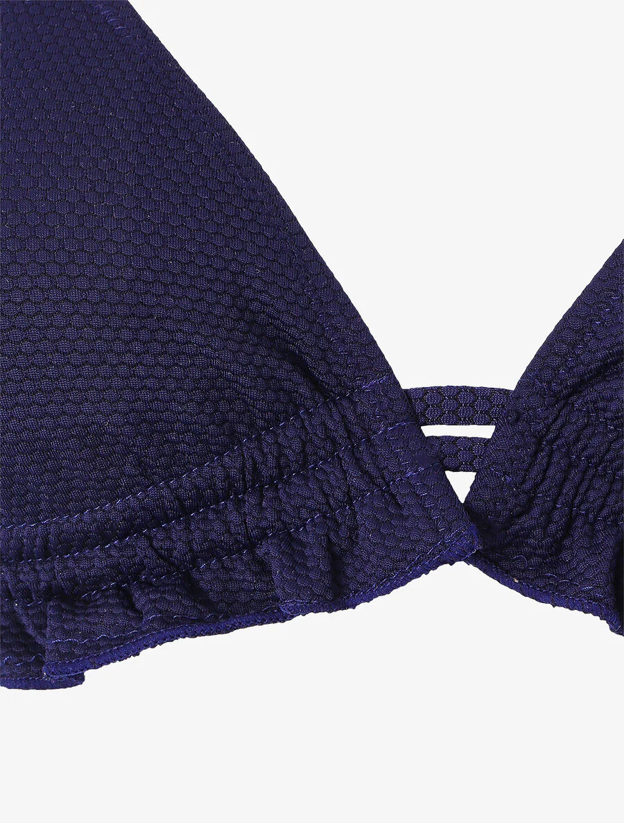 Niet bijpassende tie and dye bikini - Marineblauw - Image 3