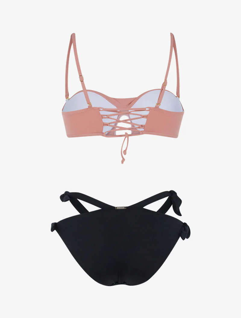 Bikini stijl niet bijpassend - roze/zwart - Image 2