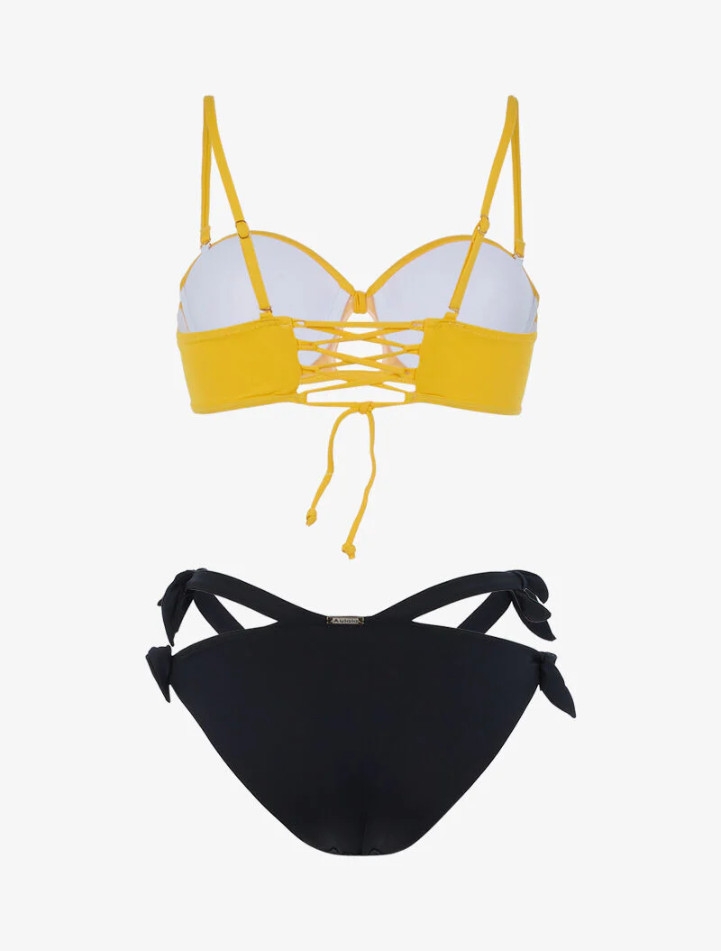 Bikini stijl niet bijpassend - geel/zwart - Image 2