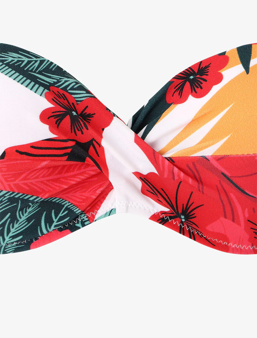 Tropische gedraaide bikini - Wit - Image 3