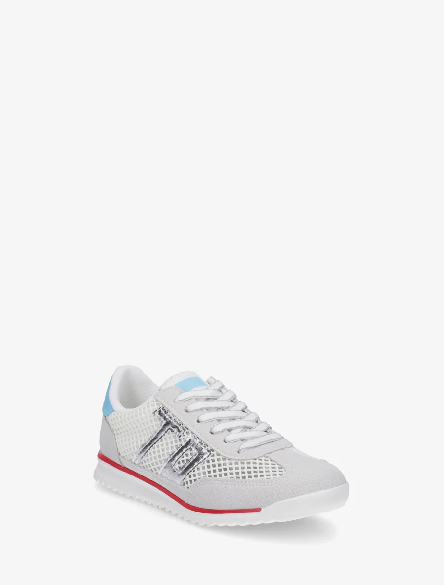 Bimateriaal sneakers met flockprint - Wit - Image 2