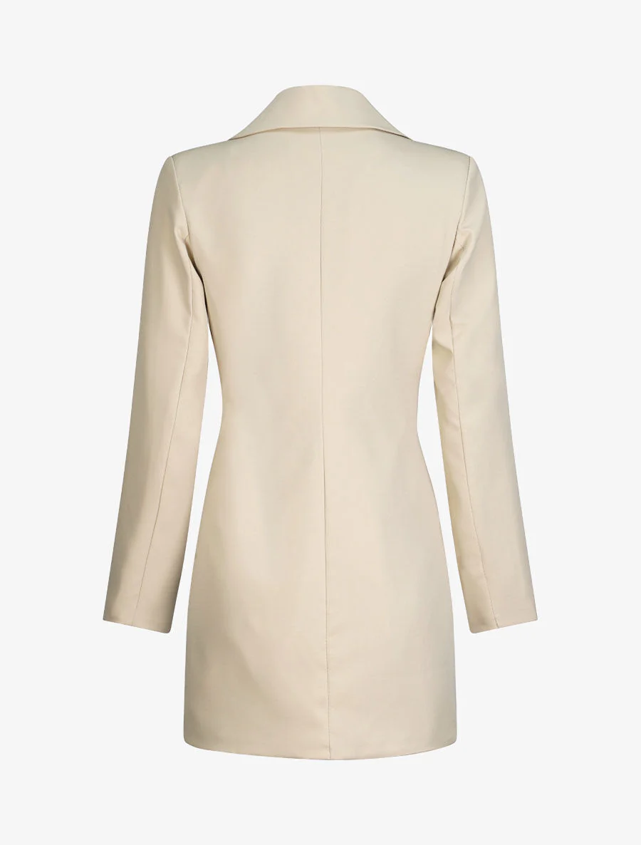 Extra lange blazer - Beige - Image 2