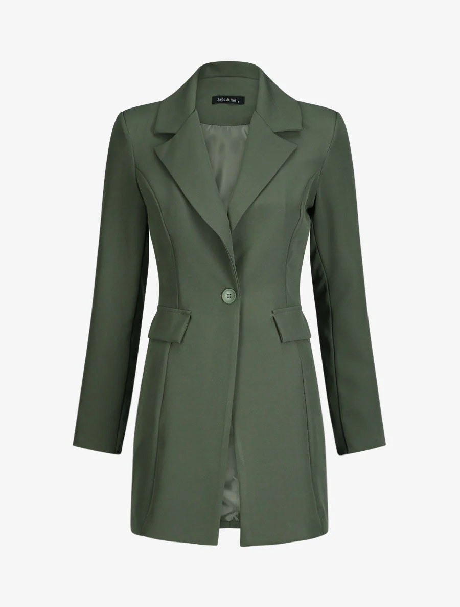 Extra lange blazer - Kakigroen