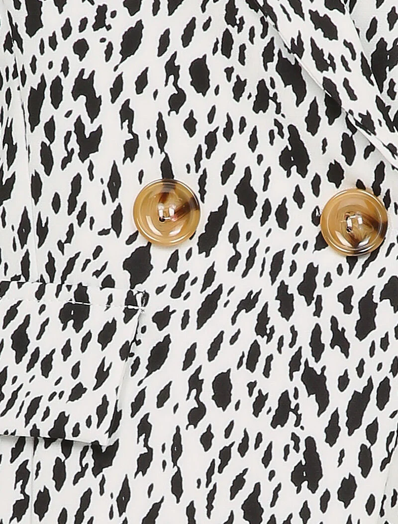 Gevlekt bedrukt blazer - Wit/zwart - Image 3