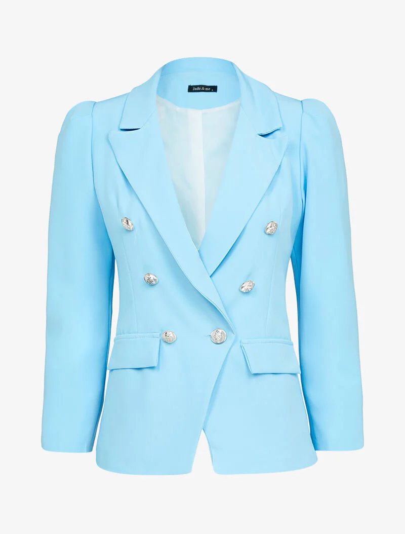 Blazer met ballonmouwen - lichtblauw