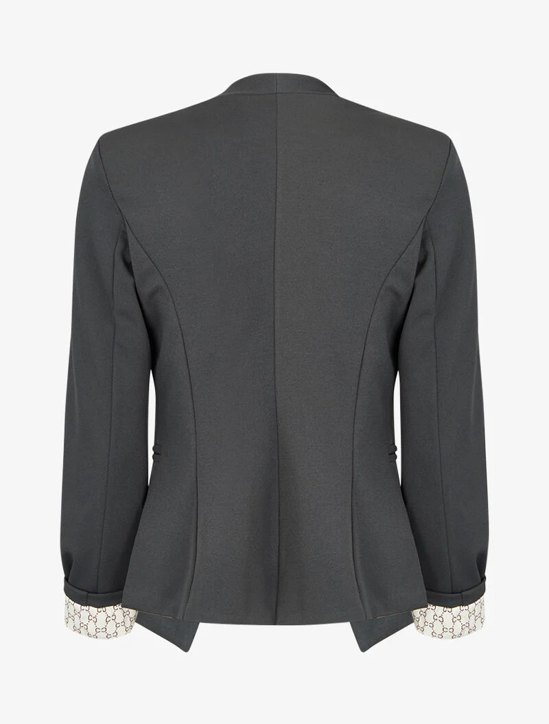 Blazer met grafische print revers - Antraciet - Image 3
