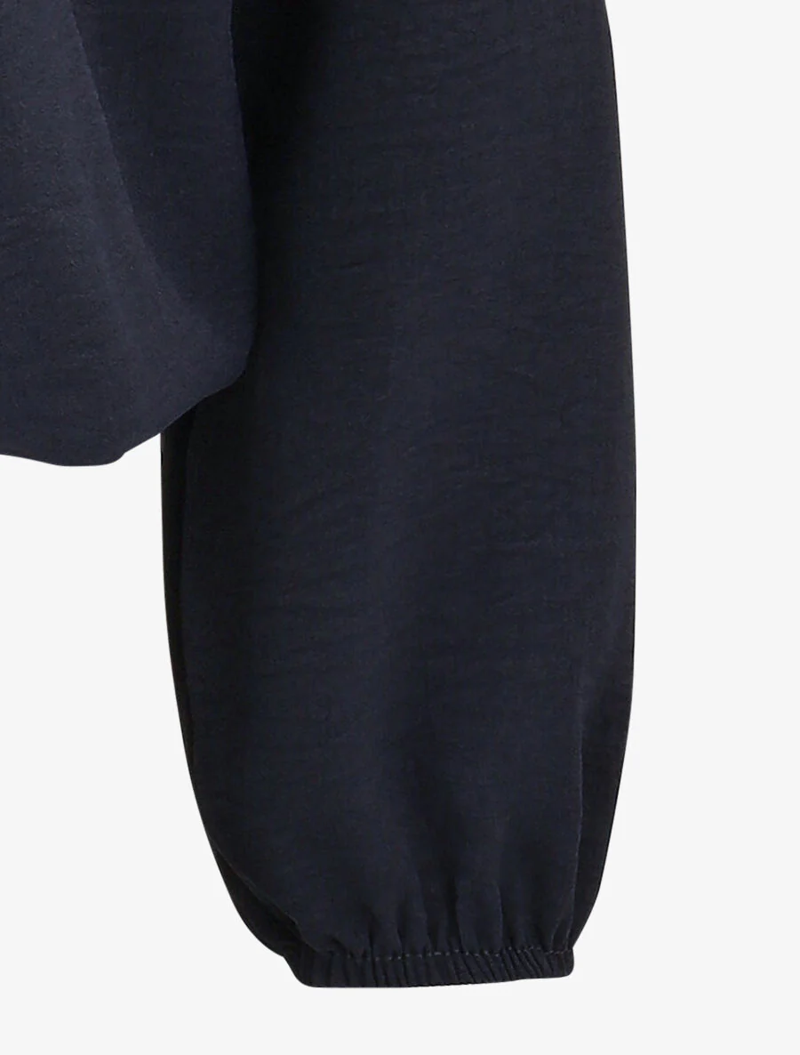 Blouse met gekruiste plooien - Marineblauw - Image 3
