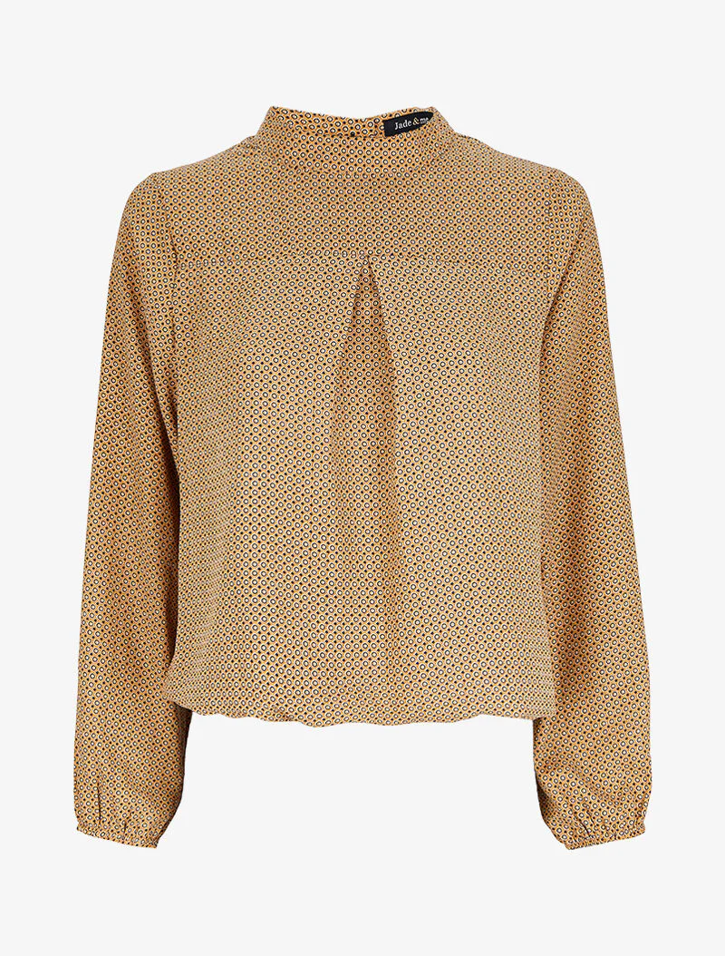 Blouse met geometrische patronen - Geel