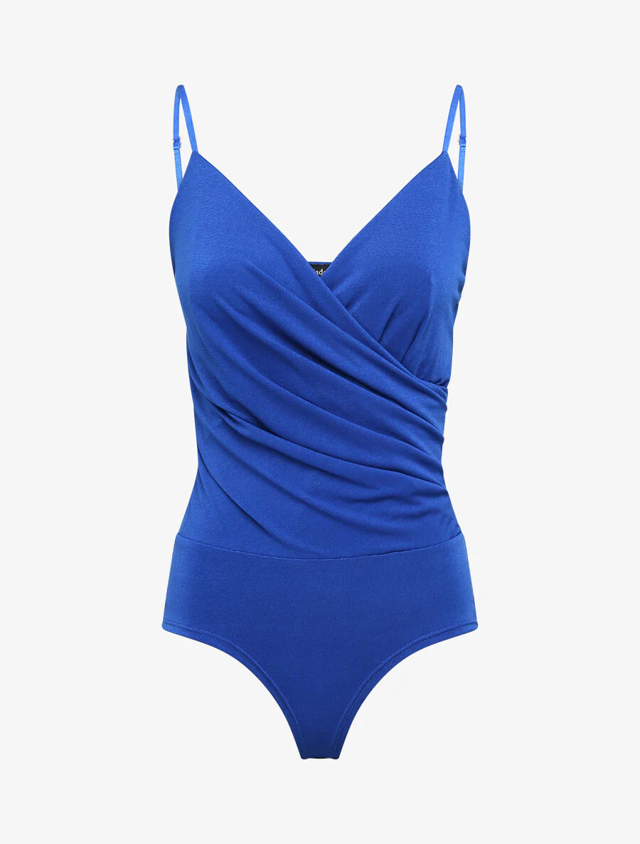 Aansluitend overslaglichaam met fijne bandjes - Elektrisch blauw