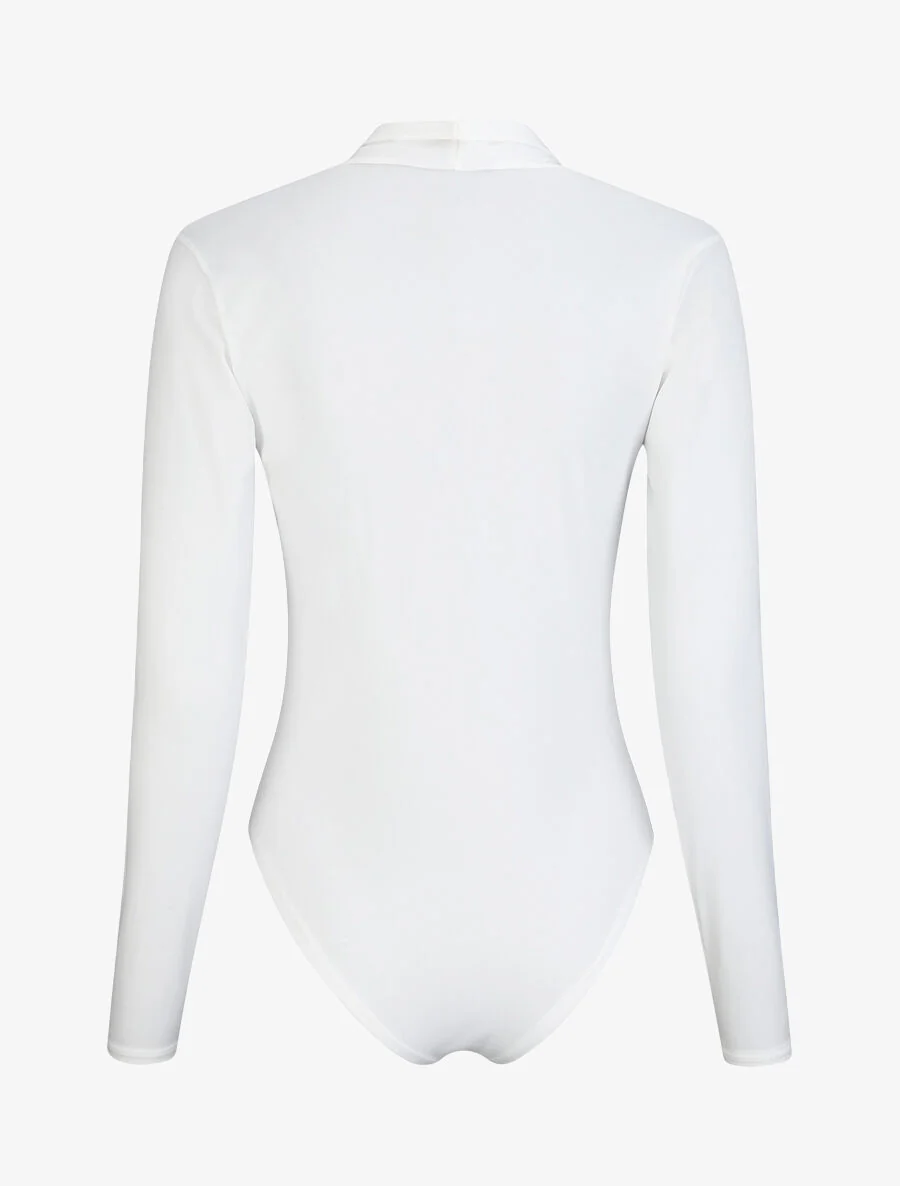 Body met knoop kraag stijl - Wit - Image 2