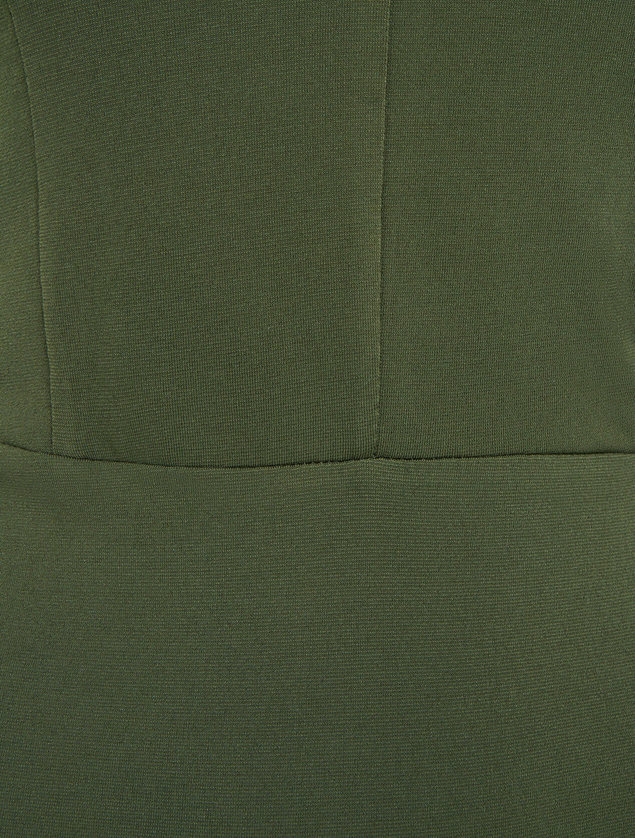 Body met V-hals en fijne bandjes - Kaki - Image 3