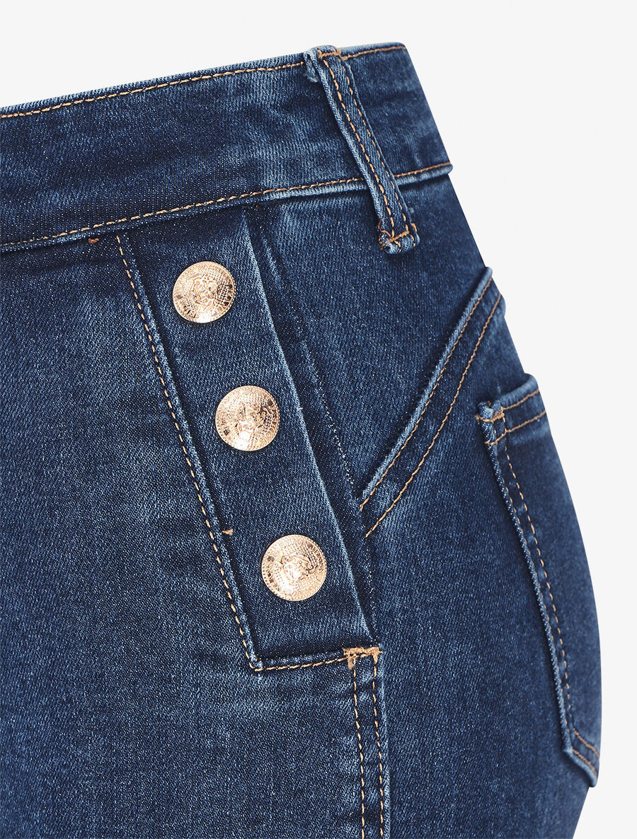 Bootcut jeans met sierknopen - blauw - Image 3