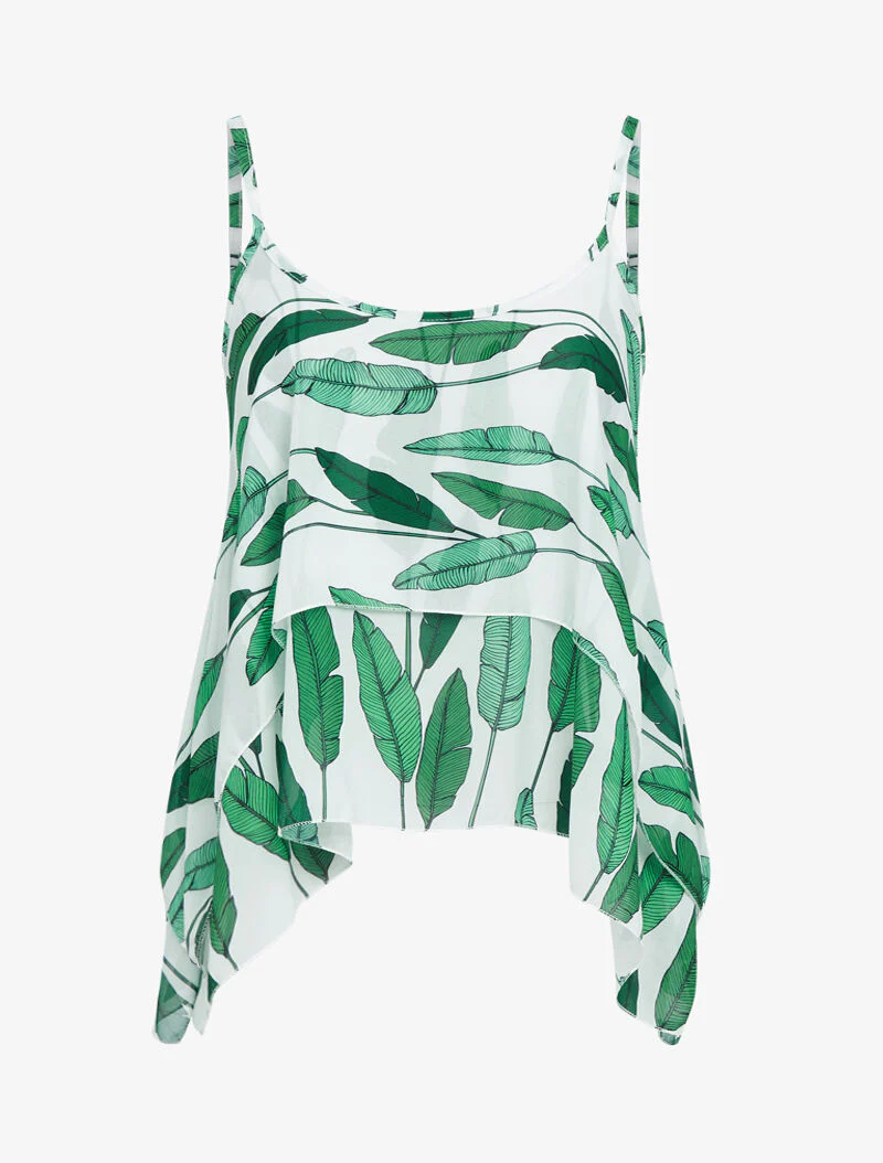 Bovenkant trapeze met grafische print - groen