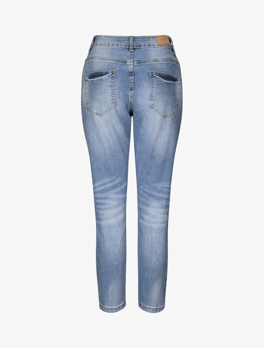 Jean boyfriend met hoge taille en gewassen - Lichtblauw - Image 2