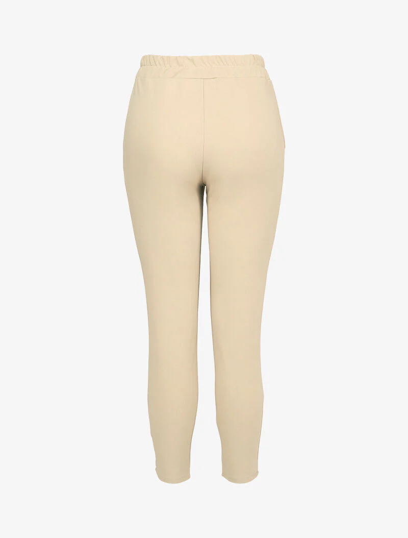Broek 7/8 met elastische tailleband - Beige - Image 2