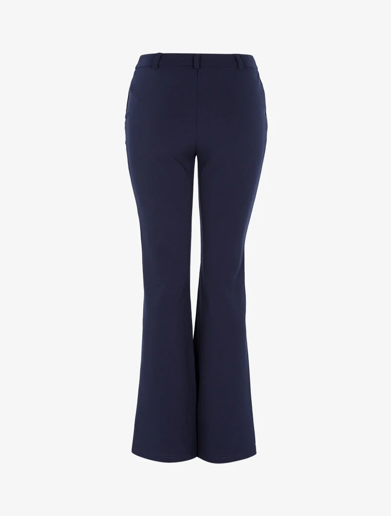 Gespleten flare broek aan de voorkant - marineblauw - Image 3