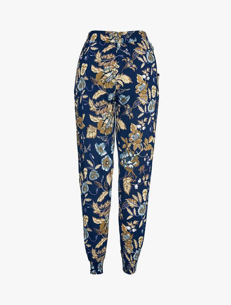 Harem broek met bloemenprint - marineblauw - Image 2