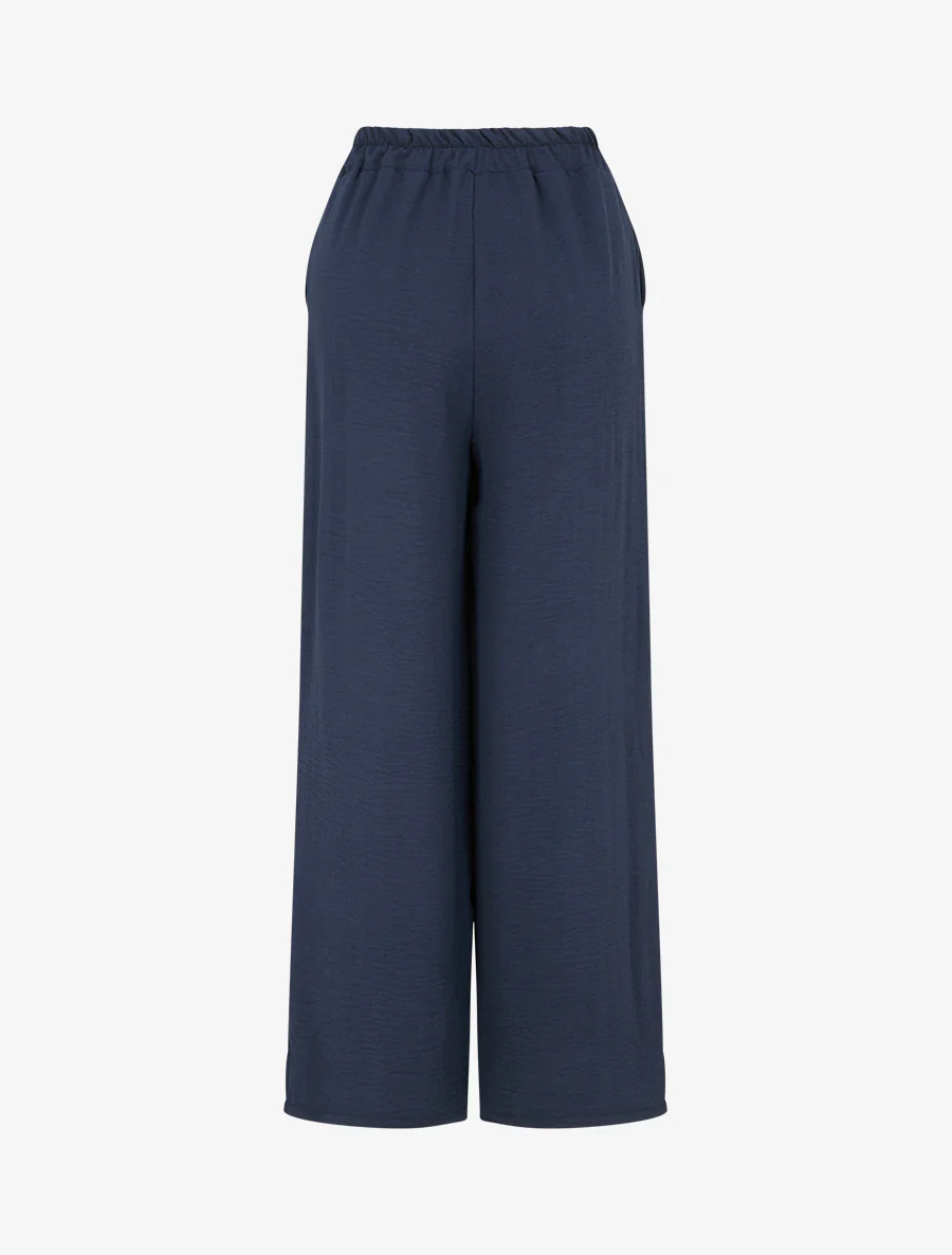 Broek met geborduurde randen - Marine - Image 2